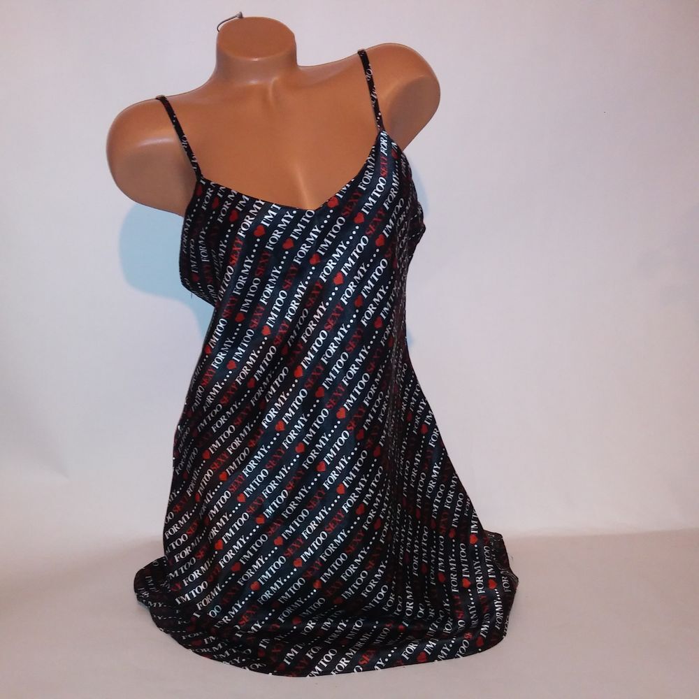 Vintage Lingerie Chemise Slip Addiction Medium Black Red White Wireless